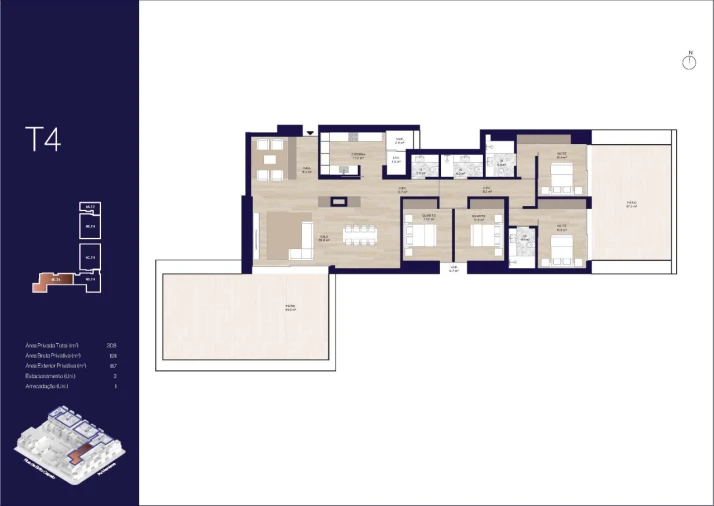 Apartamento T4 para Venda em Matosinhos e Leça da Palmeira Planta 1