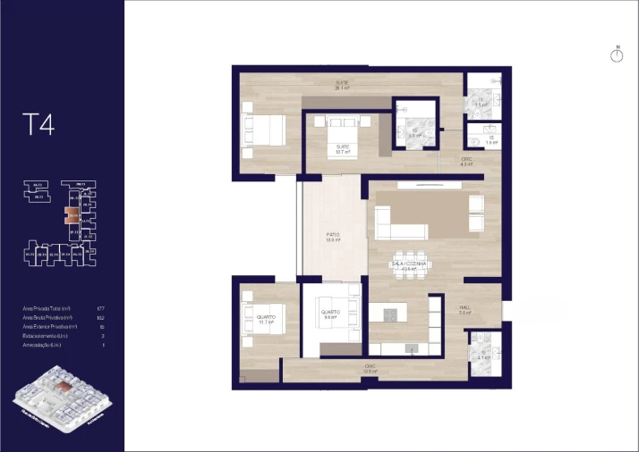 Apartamento T4 para Venda em Matosinhos e Leça da Palmeira Planta 1