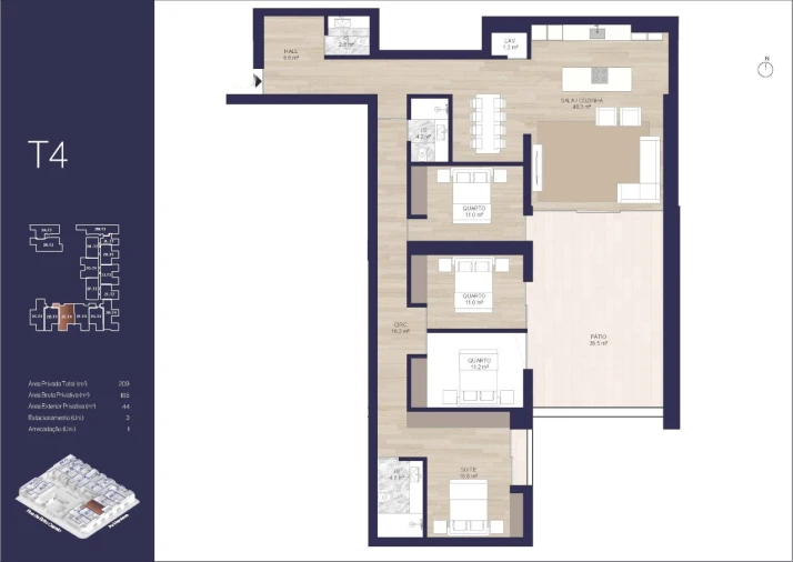 Apartamento T4 para Venda em Matosinhos e Leça da Palmeira Planta 1