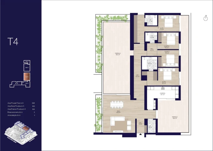 Apartamento T4 para Venda em Matosinhos e Leça da Palmeira Planta 1