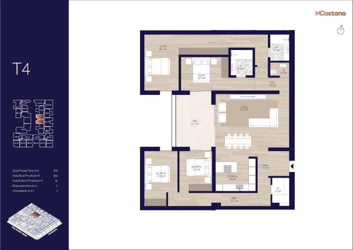 Apartamento T4 para Venda em Matosinhos e Leça da Palmeira Planta 1