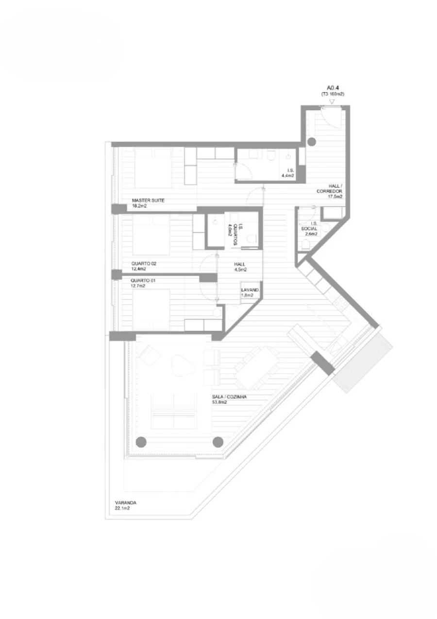 Apartamento T3 para Venda em Vila do Conde Planta 1