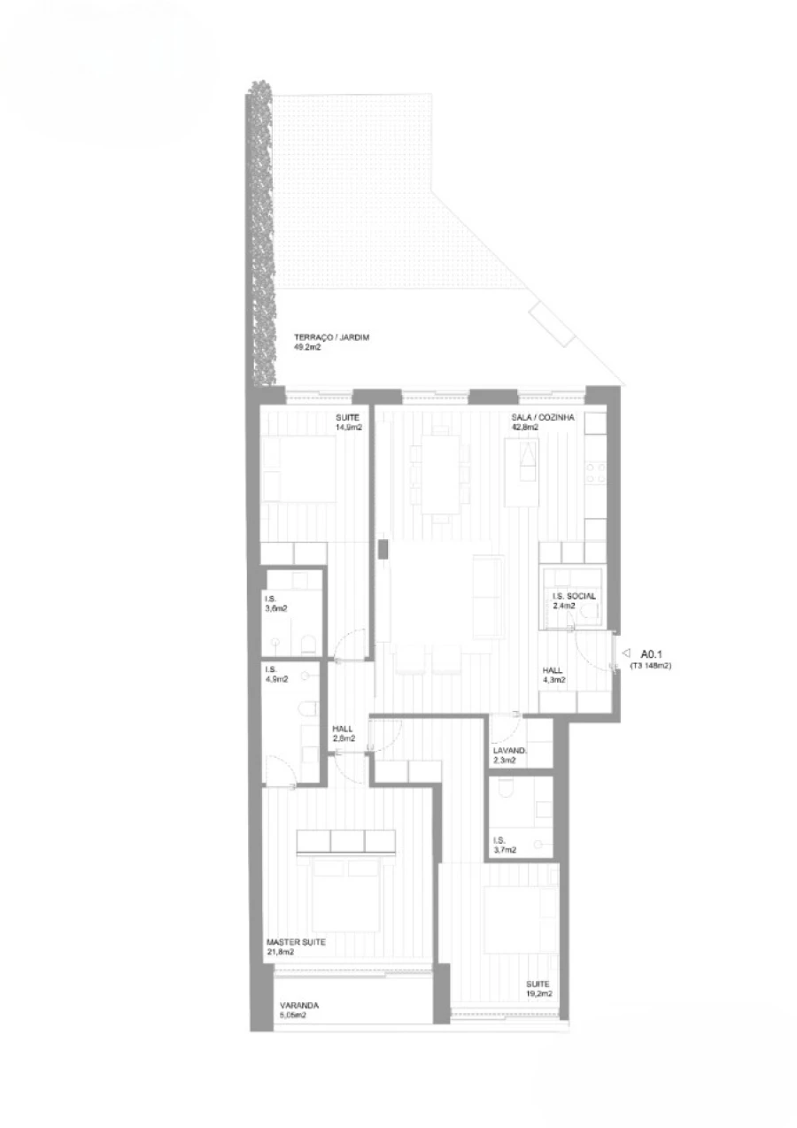 Apartamento T3 para Venda em Vila do Conde Planta 1