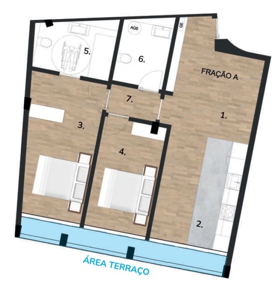 Apartamento T2 para Venda em Sines Planta 1