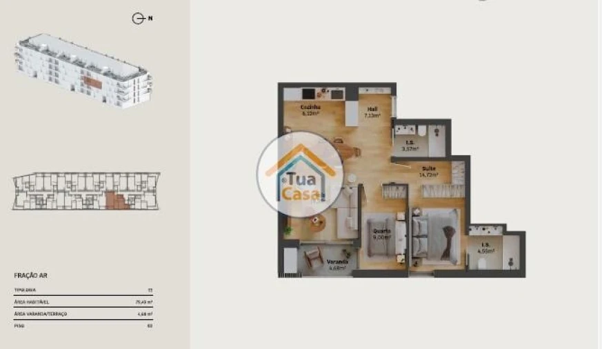 Apartamento T2 para Venda em Requeixo, Nossa Senhora de Fátima e Nariz Foto 20