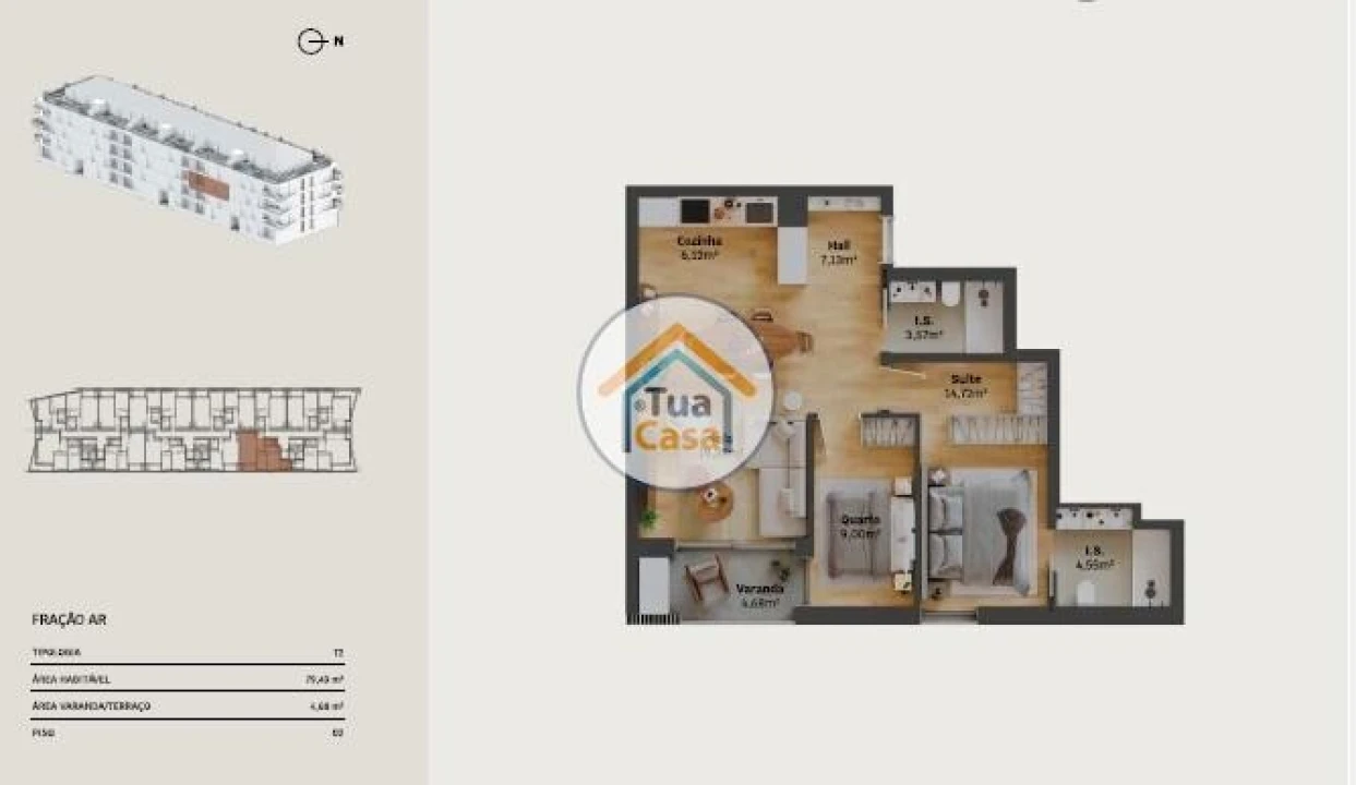 Apartamento T2 para Venda em Requeixo, Nossa Senhora de Fátima e Nariz Foto 20