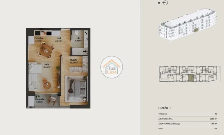 Apartamento T1 para Venda em Requeixo, Nossa Senhora de Fátima e Nariz