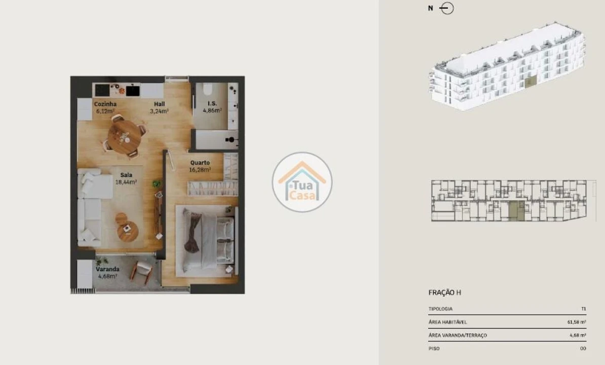 Apartamento T1 para Venda em Requeixo, Nossa Senhora de Fátima e Nariz Foto 20