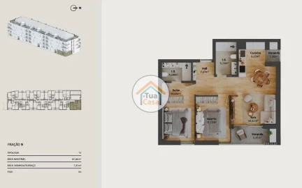 Apartamento T2 para Venda em Requeixo, Nossa Senhora de Fátima e Nariz