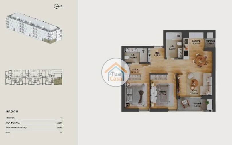 Apartamento T2 para Venda em Requeixo, Nossa Senhora de Fátima e Nariz Foto 20