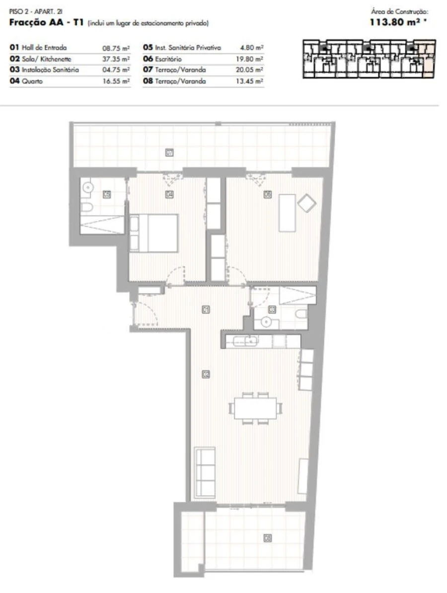 Apartamento T1 para Venda em Lagos (São Sebastião e Santa Maria) Foto 12