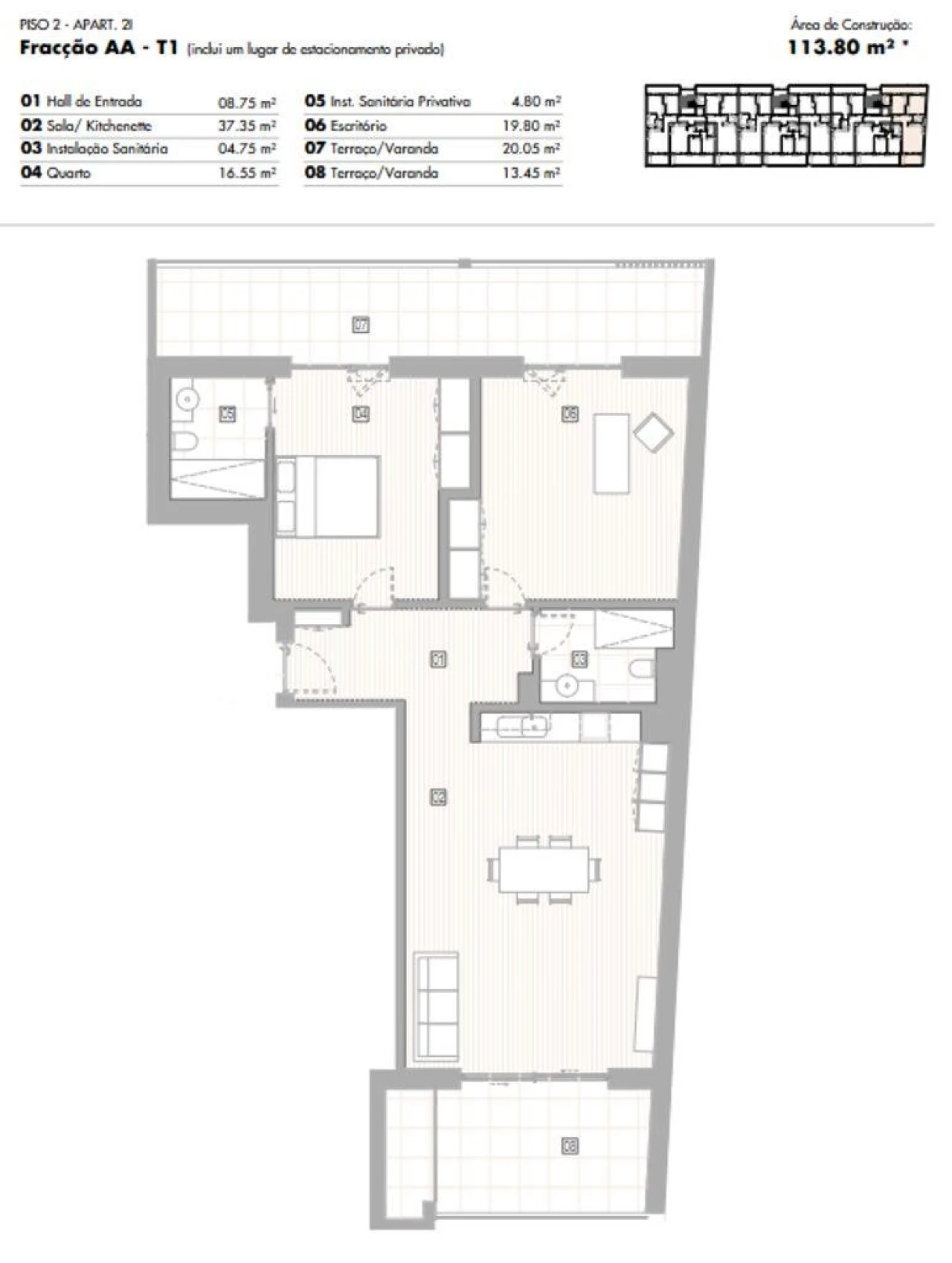 Apartamento T1 para Venda em Lagos (São Sebastião e Santa Maria) Foto 12