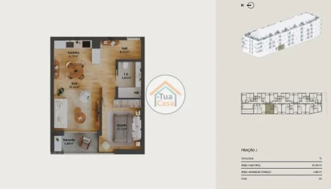 Apartamento T1 para Venda em Requeixo, Nossa Senhora de Fátima e Nariz
