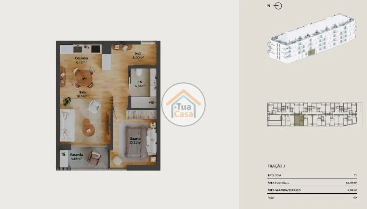 Apartamento T1 para Venda em Requeixo, Nossa Senhora de Fátima e Nariz Foto 20