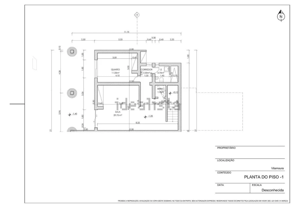 Moradia T3 para Venda em Quarteira Planta 3