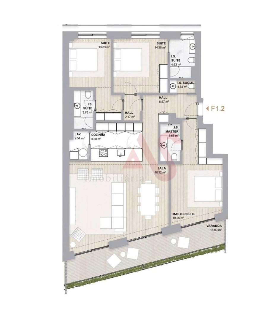 Apartamento T3 para Venda em Aldoar, Foz do Douro e Nevogilde Planta 1