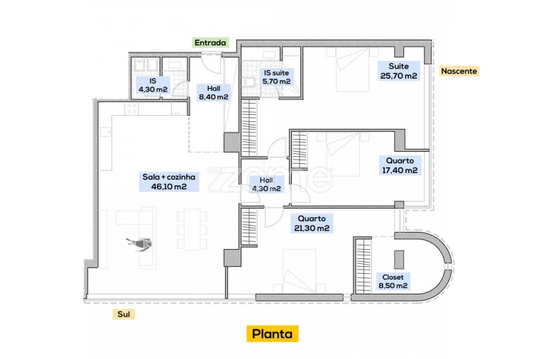 Apartamento T3 para Venda em Ramalde Planta 1