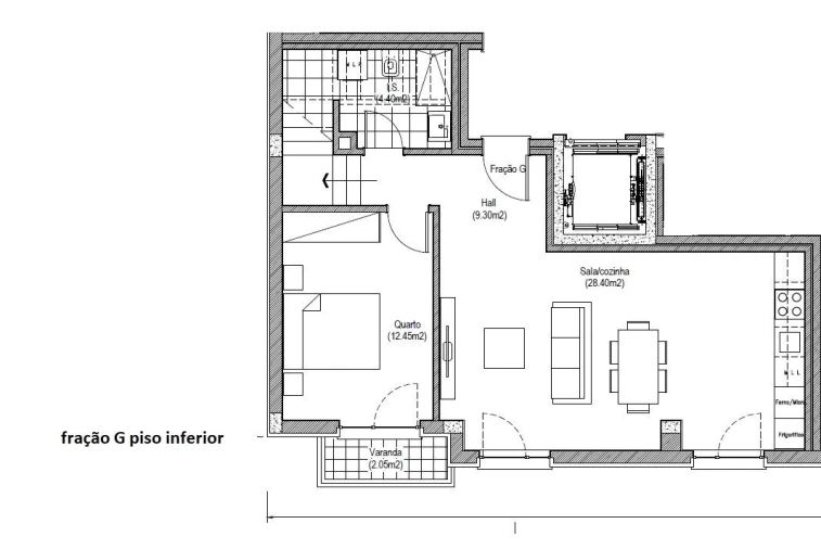 Apartamento T3 para Venda em Glória e Vera Cruz Planta 1