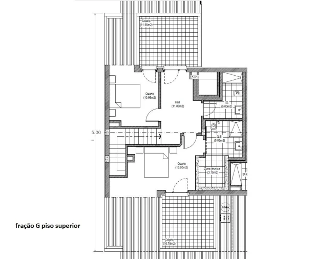 Apartamento T3 para Venda em Glória e Vera Cruz Planta 2