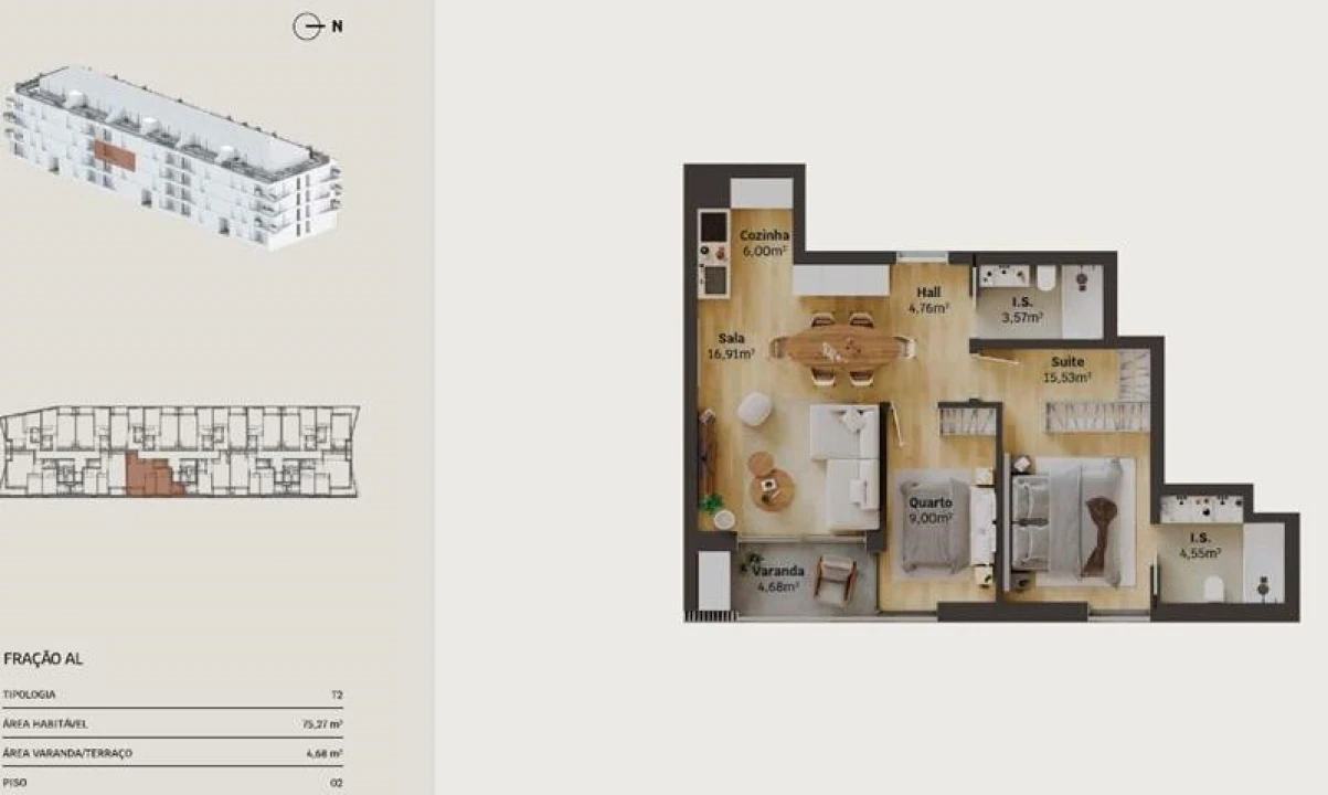 Apartamento T2 para Venda em Glória e Vera Cruz Foto 16
