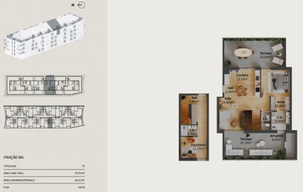 Apartamento T2 para Venda em Glória e Vera Cruz