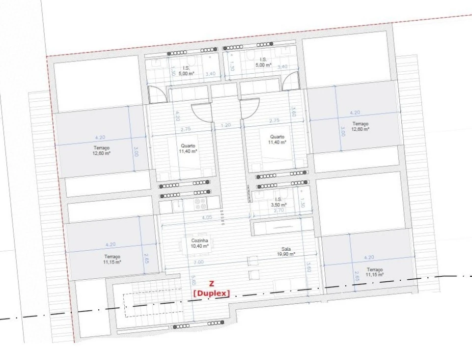 Apartamento T3 para Venda em Glória e Vera Cruz Planta 2