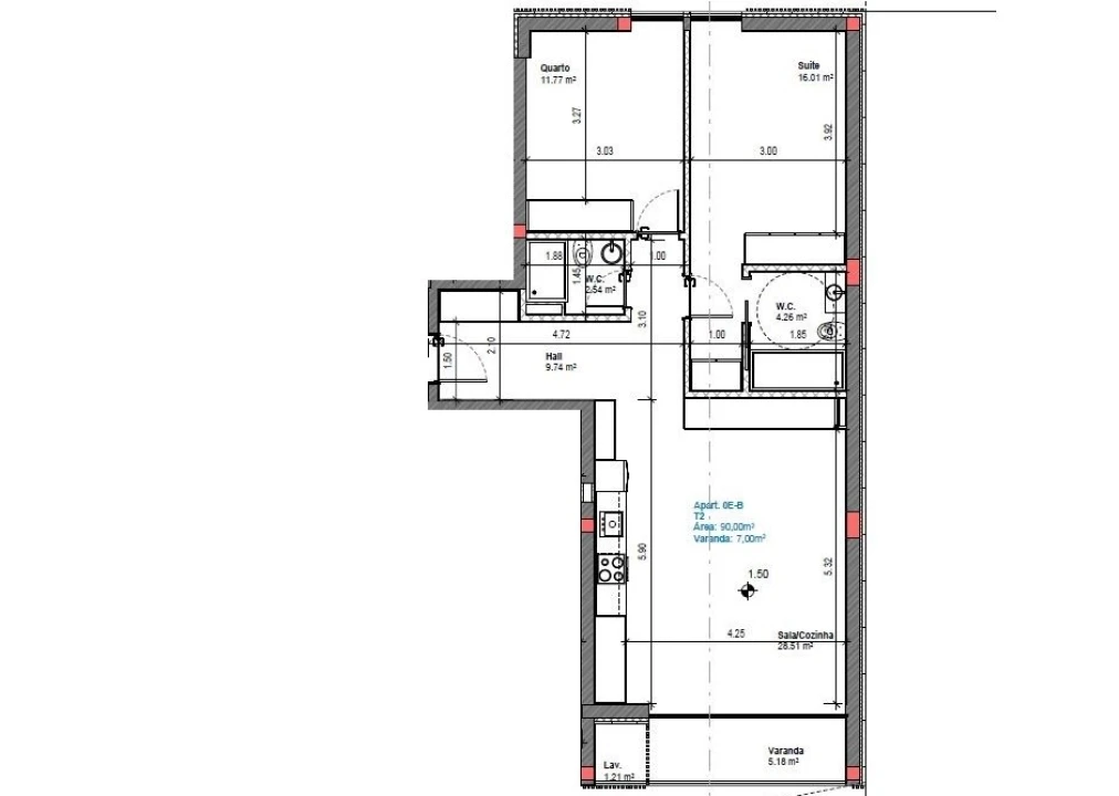 Apartamento T2 para Venda em Gafanha da Boa Hora Planta 2