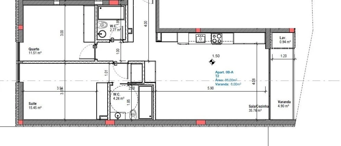 Apartamento T2 para Venda em Gafanha da Boa Hora Planta 1