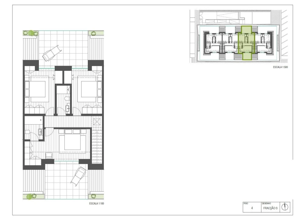 Apartamento T3 para Venda em Glória e Vera Cruz Planta 2