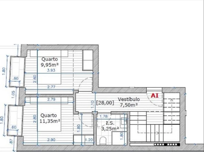 Apartamento T3 para Venda em Glória e Vera Cruz Planta 1