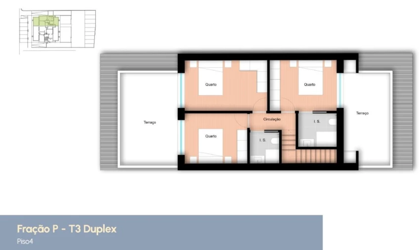 Apartamento T3 para Venda em Glória e Vera Cruz Planta 2