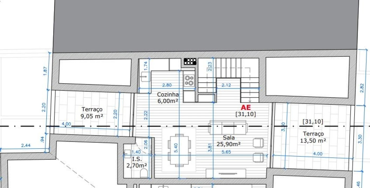 Apartamento T2 para Venda em Glória e Vera Cruz Planta 2
