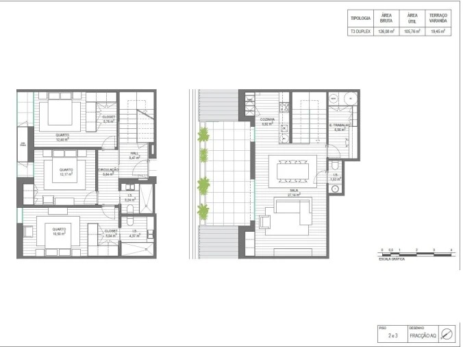 Apartamento T3 para Venda em Santa Joana Planta 1