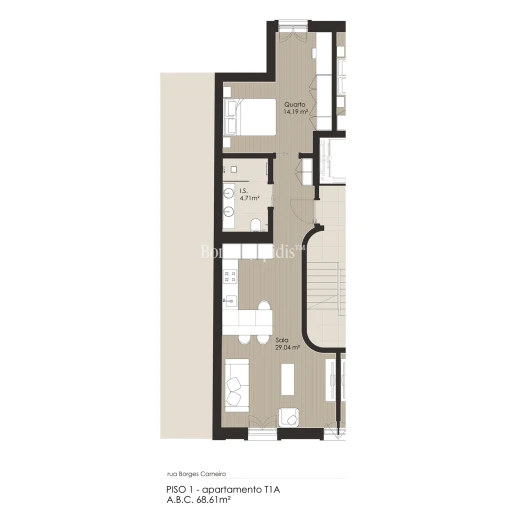 Apartamento T1 para Venda em Estrela Planta 1