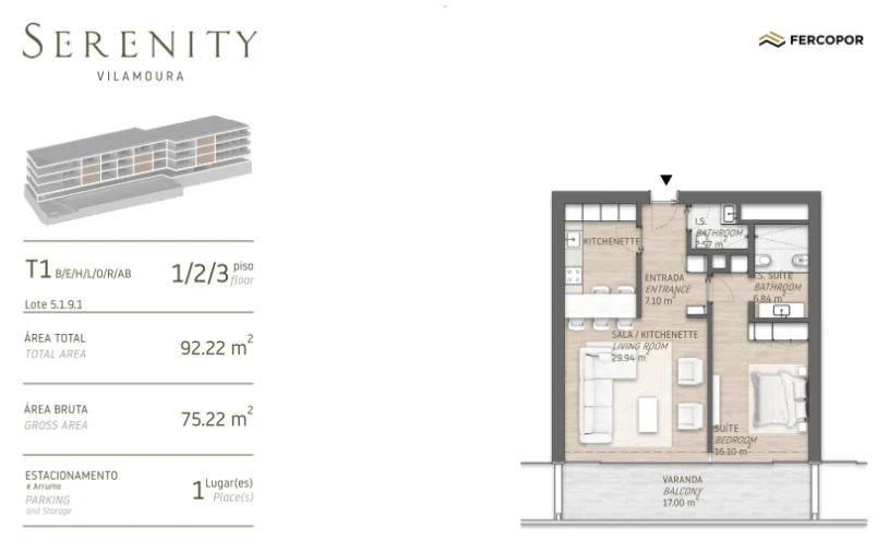 Apartamento T1 para Venda em Quarteira Foto 26