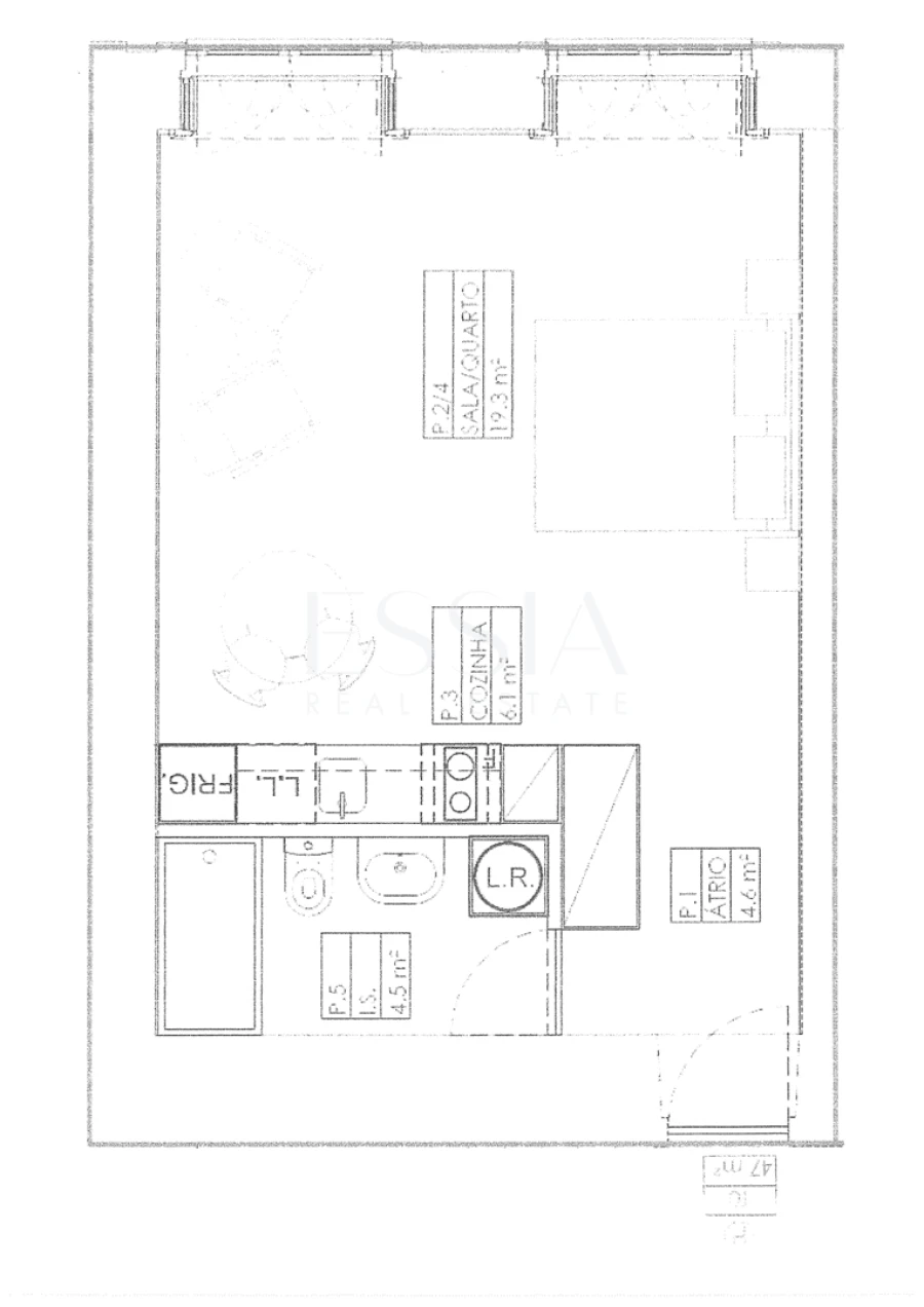 Apartamento T0 para Venda em Cedofeita, Santo Ildefonso, Sé, Miragaia, São Nicolau e Vitória Planta 2