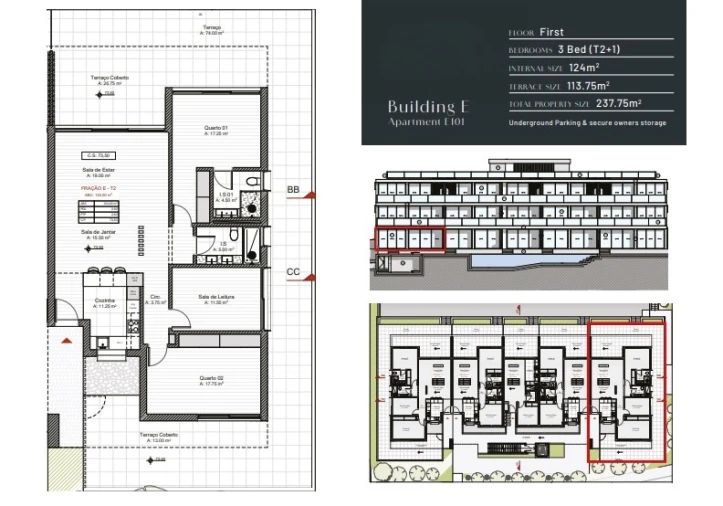 Apartamento T2 para Venda em Estômbar e Parchal Planta 1