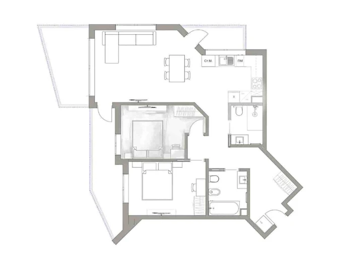 Apartamento T2 para Venda em Armação de Pera Planta 1