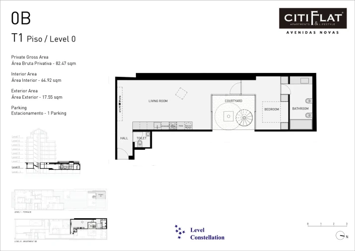 Apartamento T1 para Venda em Avenidas Novas Planta 1
