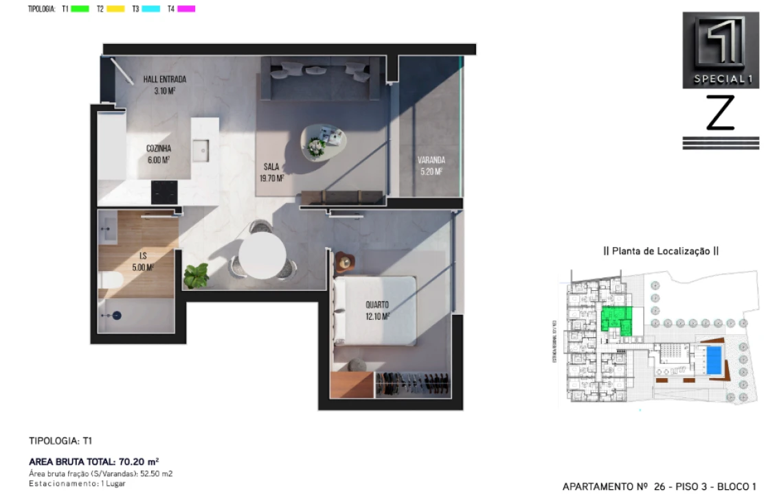 Apartamento T1 para Venda em Ribeira Brava Foto 16
