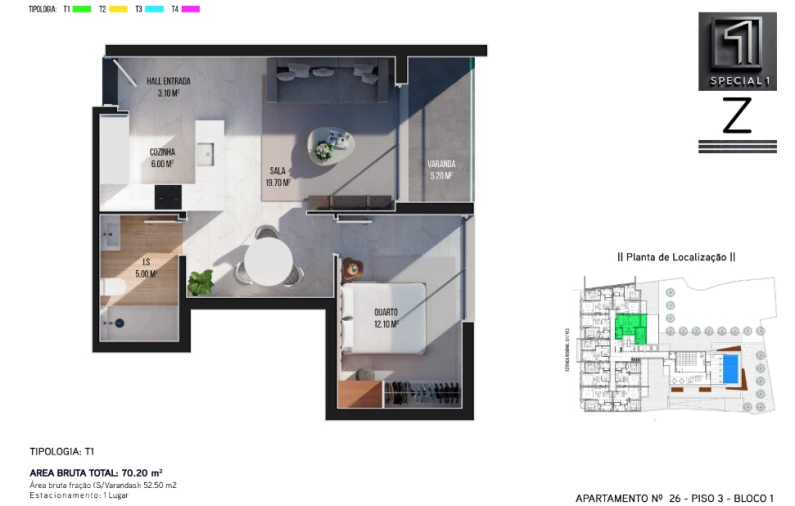 Apartamento T1 para Venda em Ribeira Brava Foto 16