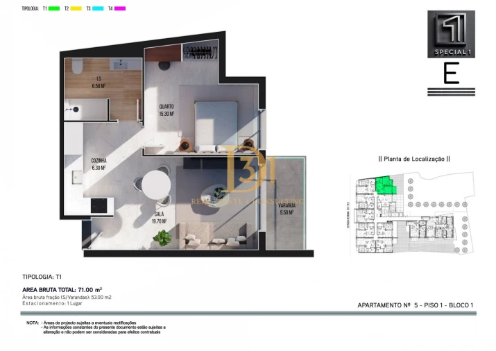 Apartamento T1 para Venda em Ribeira Brava