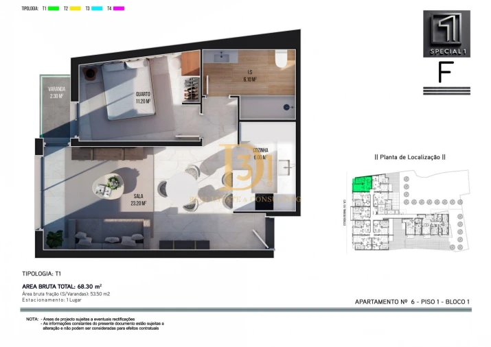 Apartamento T1 para Venda em Ribeira Brava
