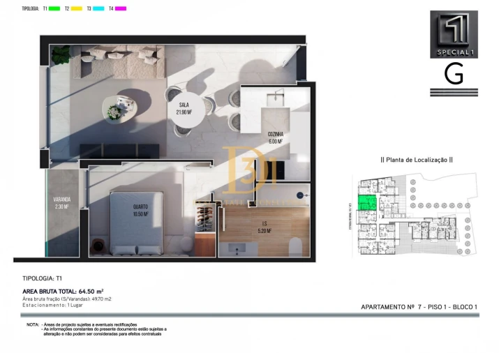 Apartamento T1 para Venda em Ribeira Brava