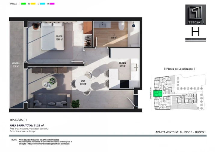 Apartamento T1 para Venda em Ribeira Brava Foto 17
