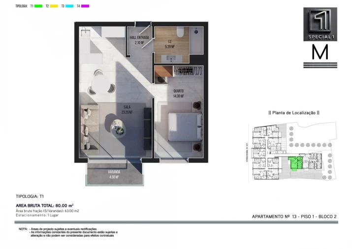 Apartamento T1 para Venda em Ribeira Brava Foto 17
