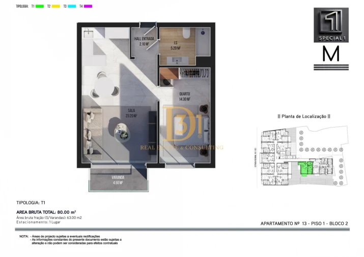 Apartamento T1 para Venda em Ribeira Brava