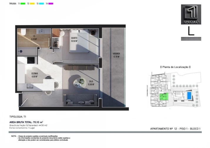Apartamento T1 para Venda em Ribeira Brava Foto 17