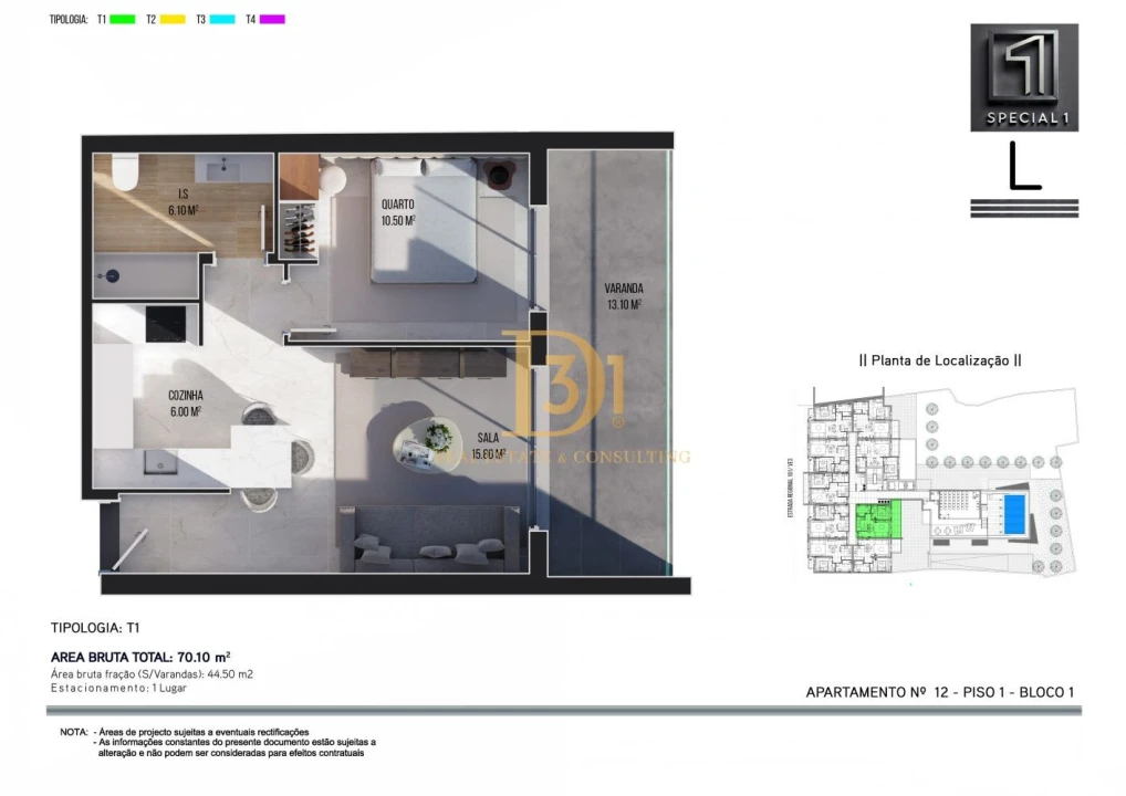 Apartamento T1 para Venda em Ribeira Brava Foto 2