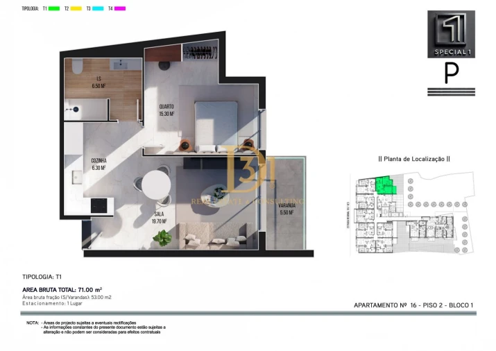 Apartamento T1 para Venda em Ribeira Brava